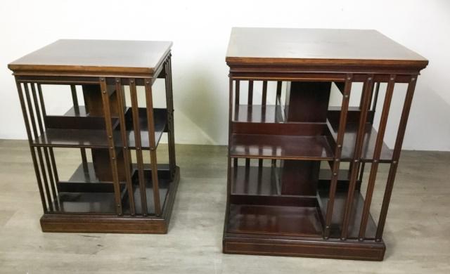Pair of English Inlaid Mahogany Open Bookshelves (1 of 9)