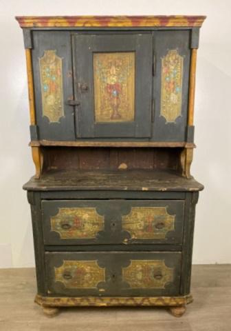 19th Century Paint Decorated Cabinet (1 of 20)