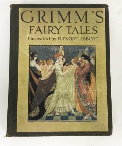 Grimm's Fairytales Illustrated by Elenore Abbott: Charles Scribner's Sons, New York 1926, copyright 1920. With nine Elenore Abbott illustrations. Wear to cover, some staining to pages.