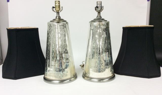 Pair of Mercury Glass Lamps (1 of 7)