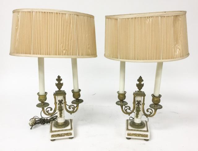 Pair of Regency Style 2 Light Candelabra Lamps (1 of 8)