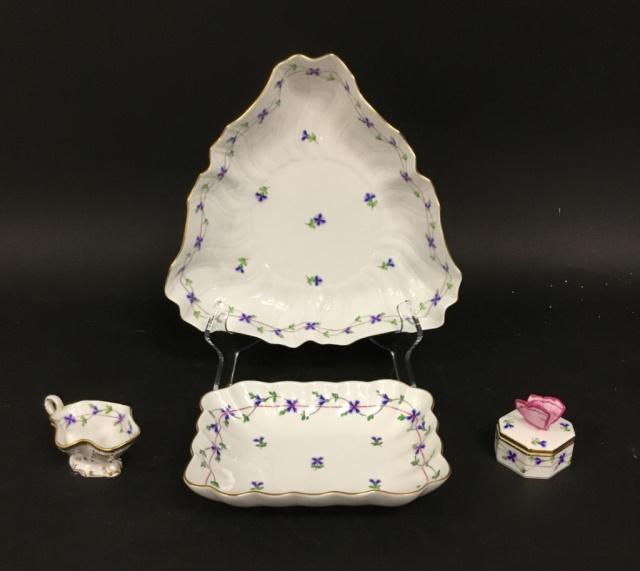 4 Pieces of Herend Blue Garland Porcelain (1 of 15)