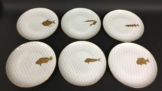 Set of 6 Bernardaud Limoges Poissons d'Or Plates (1 of 10)