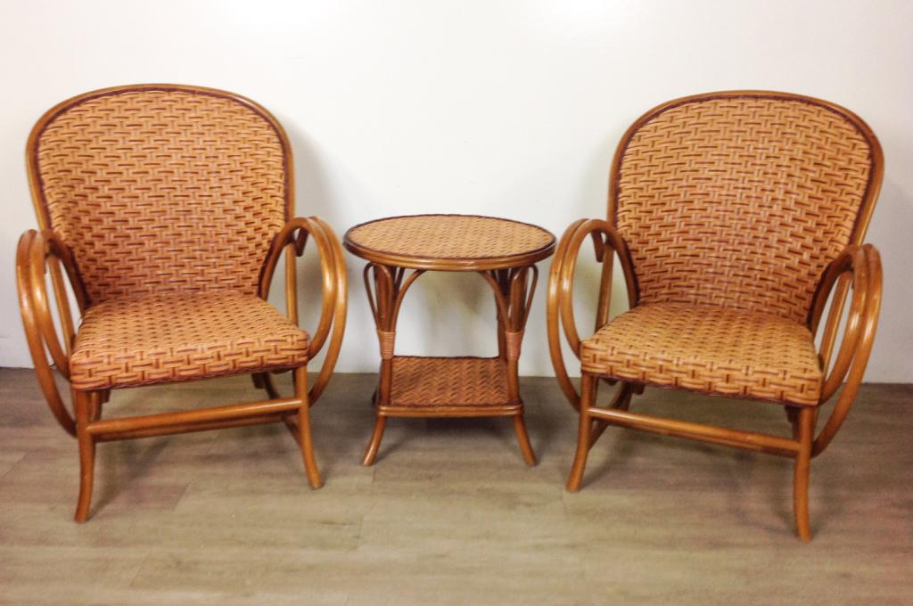 Pair of Bamboo Chairs and Table (1 of 4)
