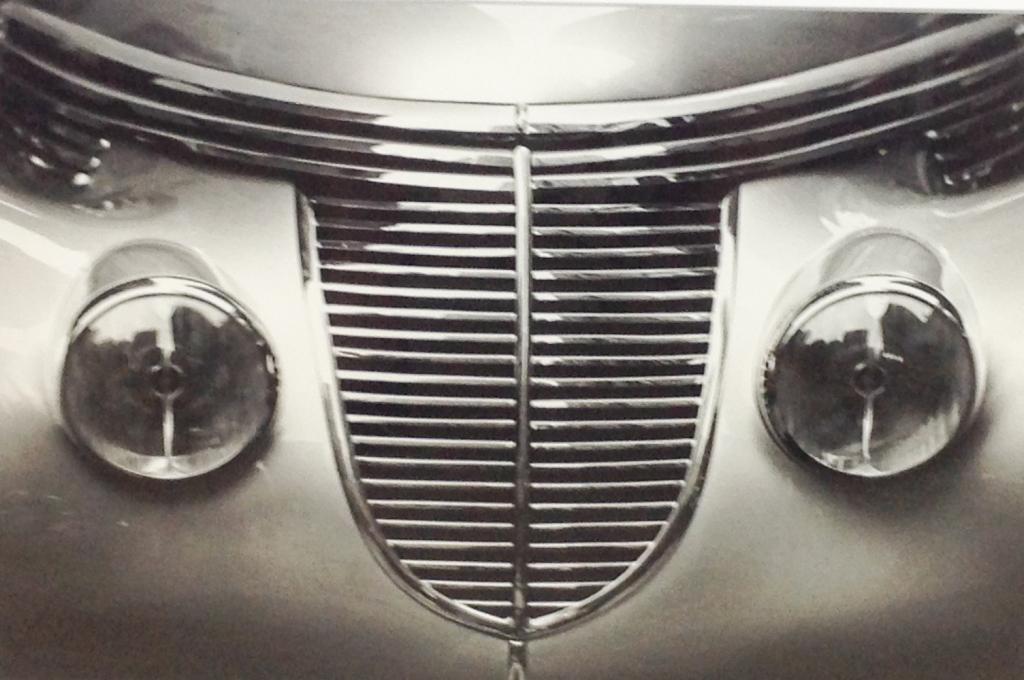 Black and White Photo of a vintage car light (1 of 3)