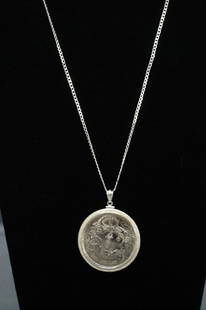 Chinese Coin With All Silver Chain: .999 See photos for details. shipping available.