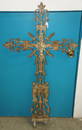 Antique iron French cemetery cross
