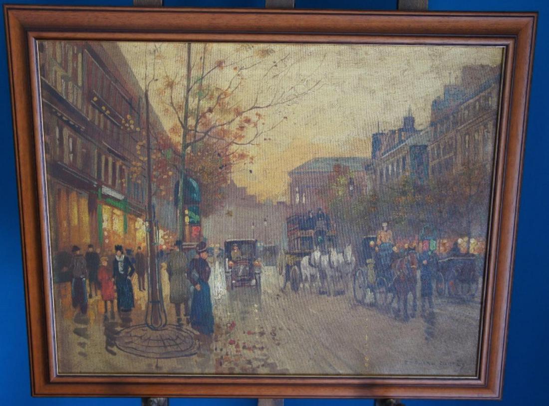 Edouard Cortes Oil On Canvas Paris Street Scene: This lot features a Paris street scene O/C painting by Edouard Cortes 25in X 20in. This piece comes from the personal collection of the Reichter estate in South Florida. See Photos for Details. Shippi