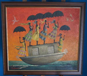 Bulman Oil on Canvas Boat Scene