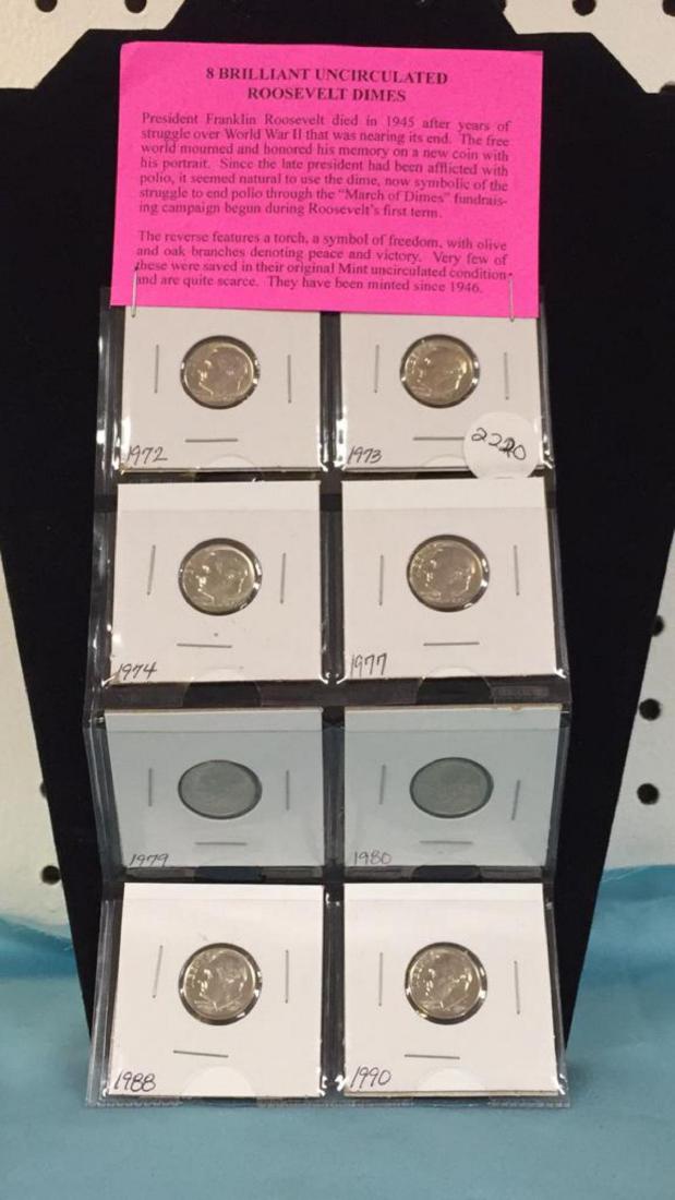 8 Uncirculated Roosevelt Dimes (1 of 3)