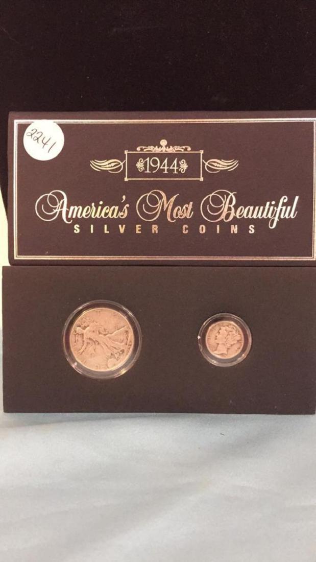 1944 Walking Liberty Half Dollar & Mercury Dime (1 of 2)