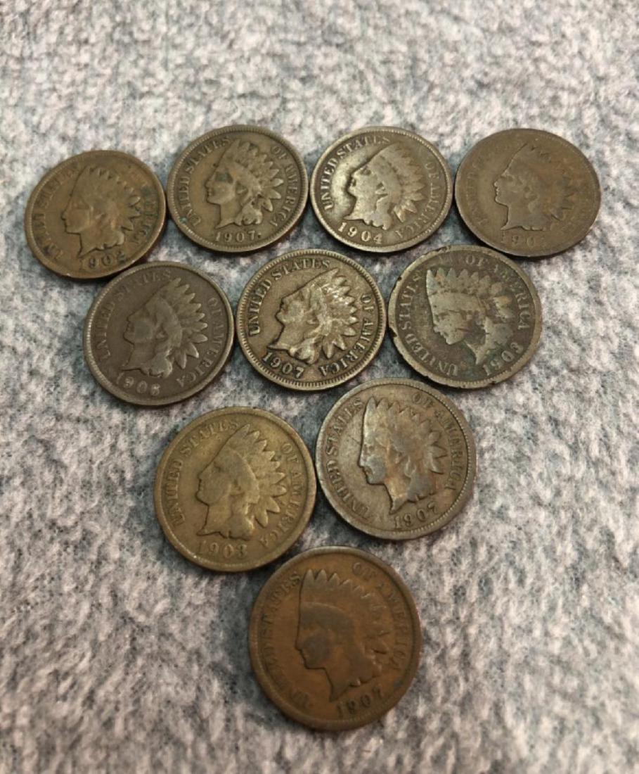 10 Indian Head Pennies (1 of 2)