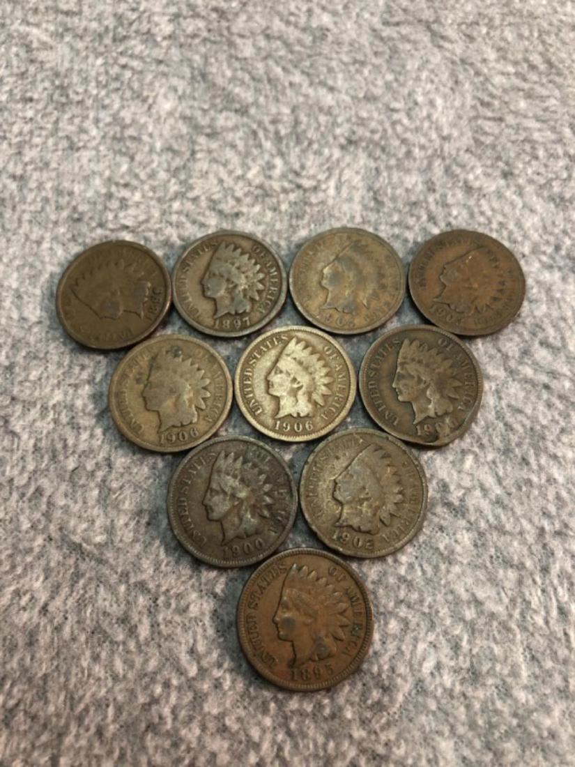 10 Indian Head Pennies (1 of 2)