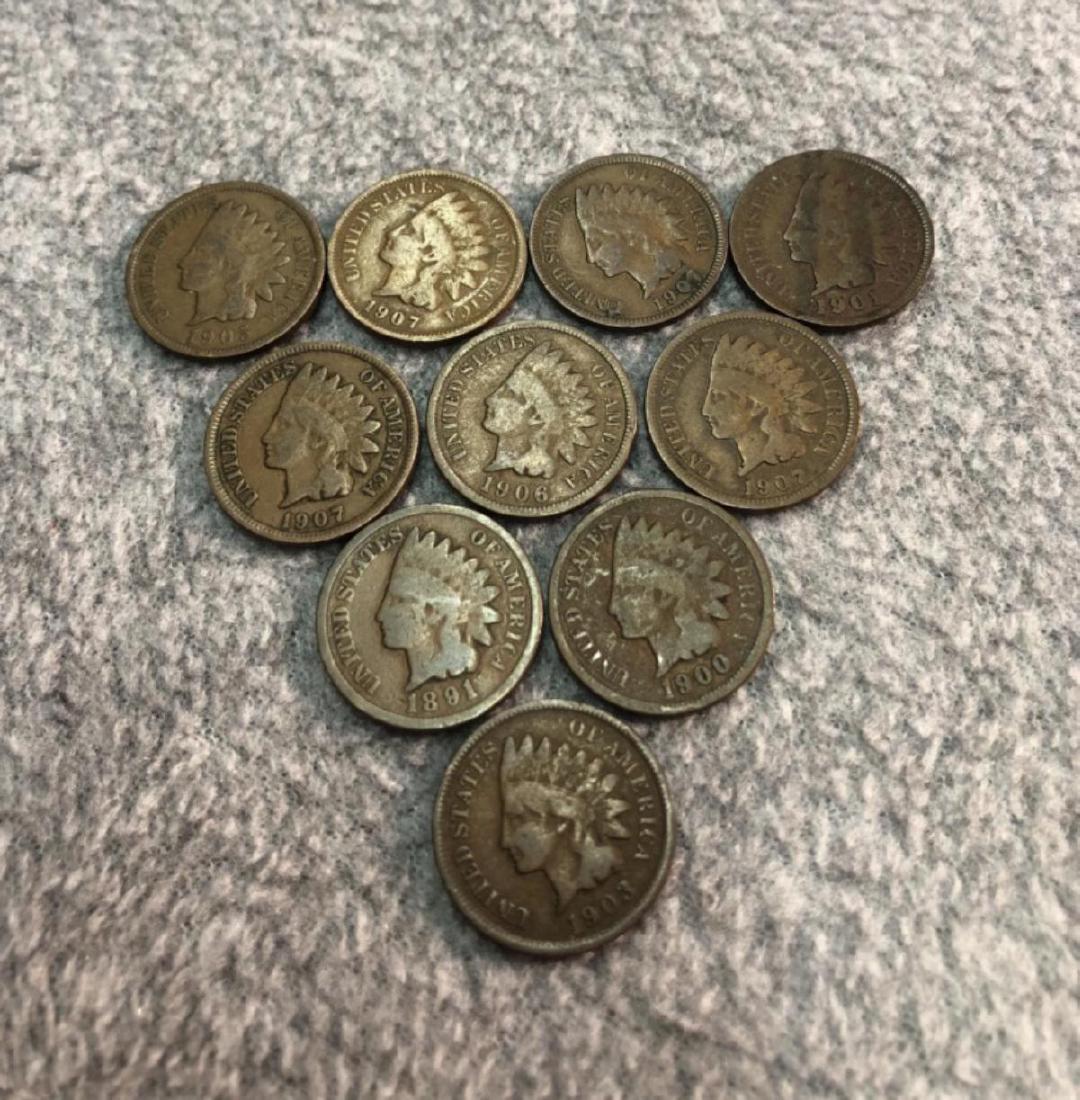 10 Indian Head Pennies (1 of 2)
