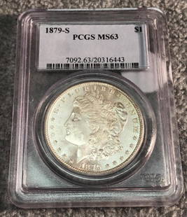 1879-s Morgan Silver Dollar - PCGS ms63: See photos for details. Shipping available