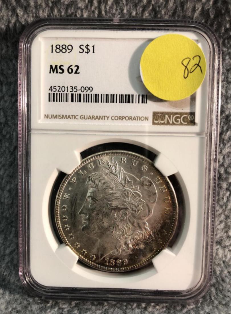 1889 Morgan Silver Dollar  NGC Ms62 (1 of 3)