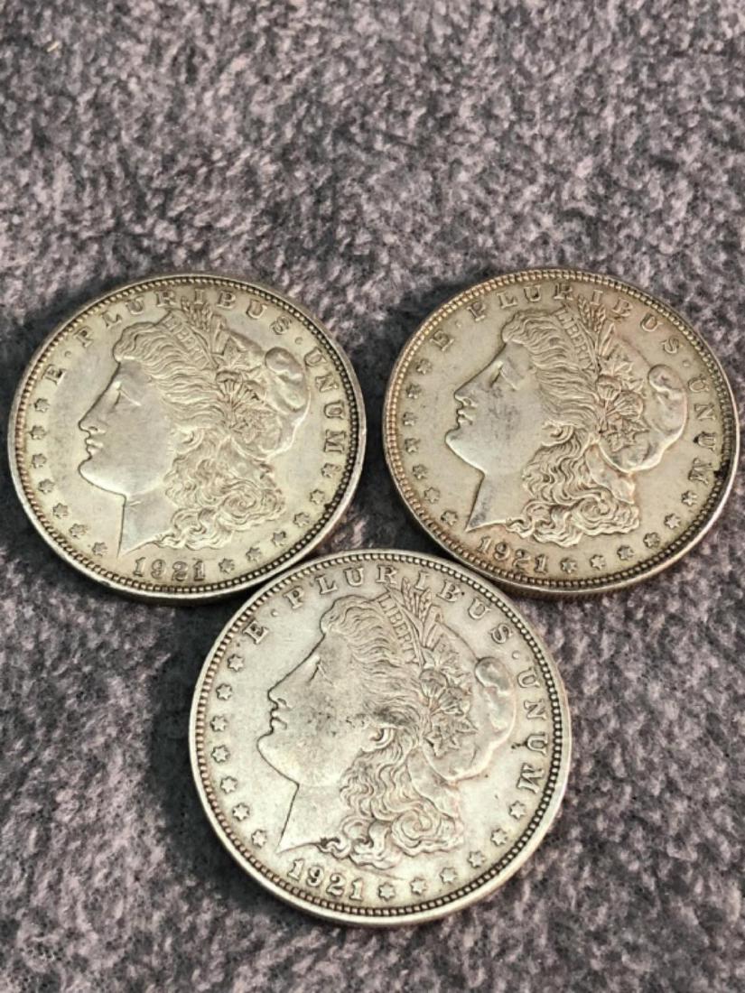 3 - 1921 Morgan Silver Dollars (1 of 2)