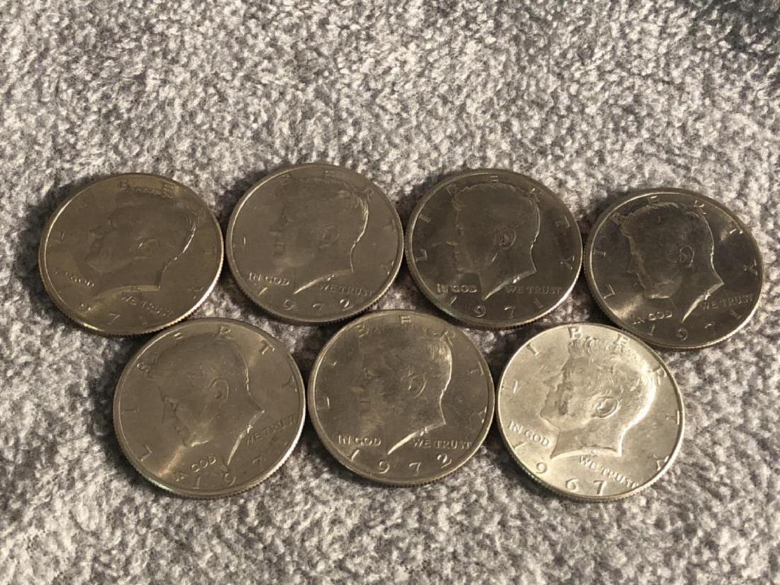 7 - Kennedy Half Dollars. Various Dates. (1 of 2)
