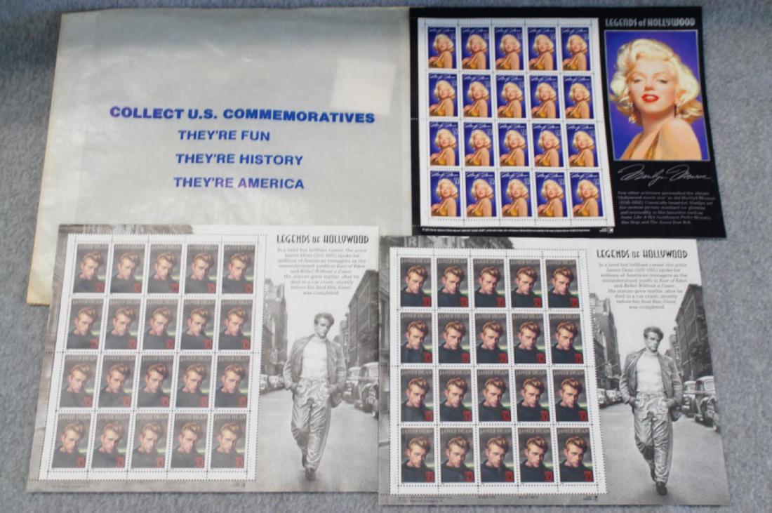 3 Sheets Of US Postage Stamps, Legend of Hollywood (1 of 4)