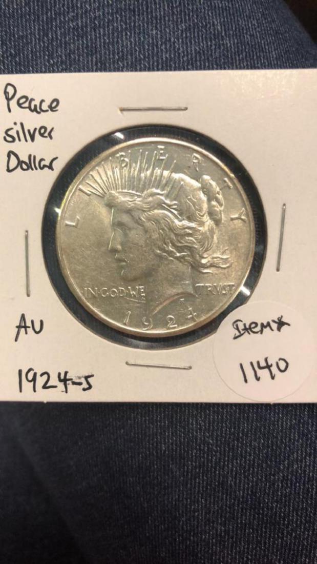 1924-s Peace Silver Dollar AU (1 of 2)