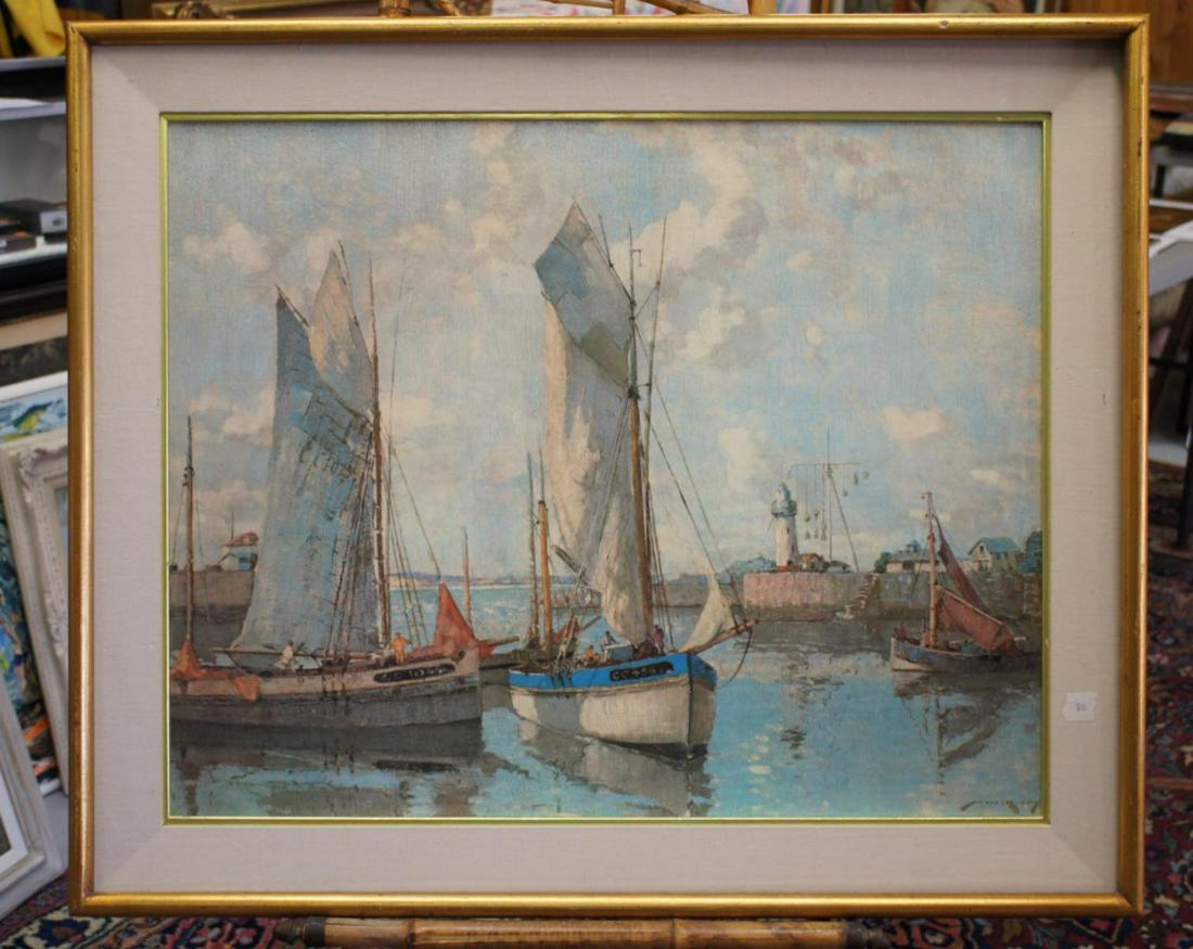 oil on canvas Fisherman's Cove.: British artist william lee hankey. 1869-1952. This piece comes from the Dickenson Estate of Knoxville, TN. See Photos for Details. Shipping Available.