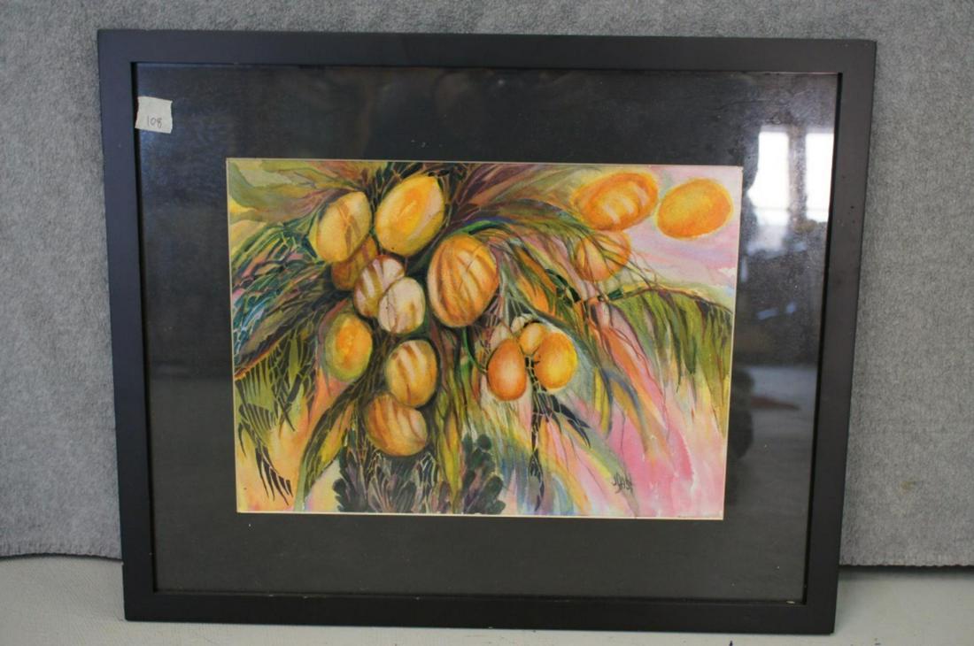 18X22 Framed Watercolor Mango Tree (1 of 6)
