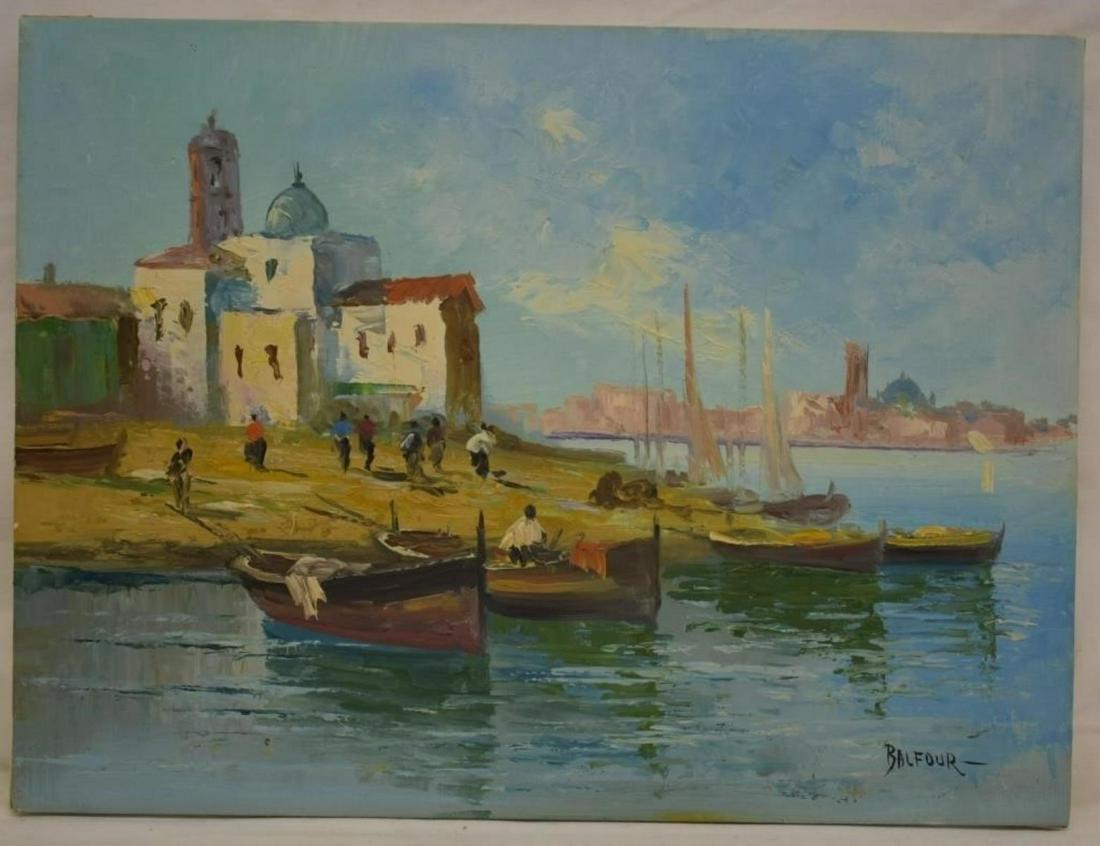 James Lawson Balfour Harbor Scene O/C (1 of 7)