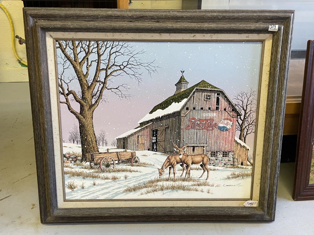 Framed Oil on Canvas by C Carson (1 of 6)