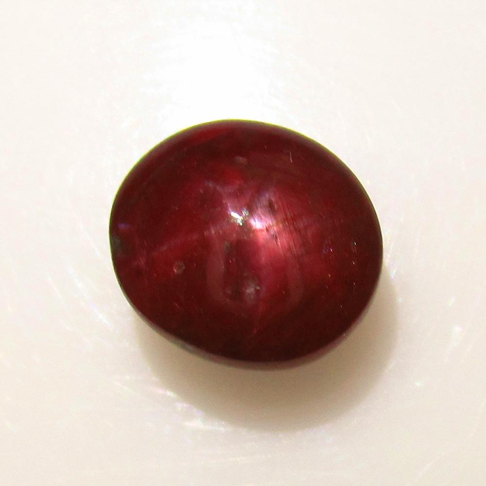 3.18 Ct Natural Six Line Star Ruby Oval Cab: Weight - 3.18 Ct / Size - 7.80 x 7.00 x 5.00 mm / Shape - Nice Oval Cabochon / Color - Deep Purplish Red / Clarity - Opaque / Origin - India / Treatment - None