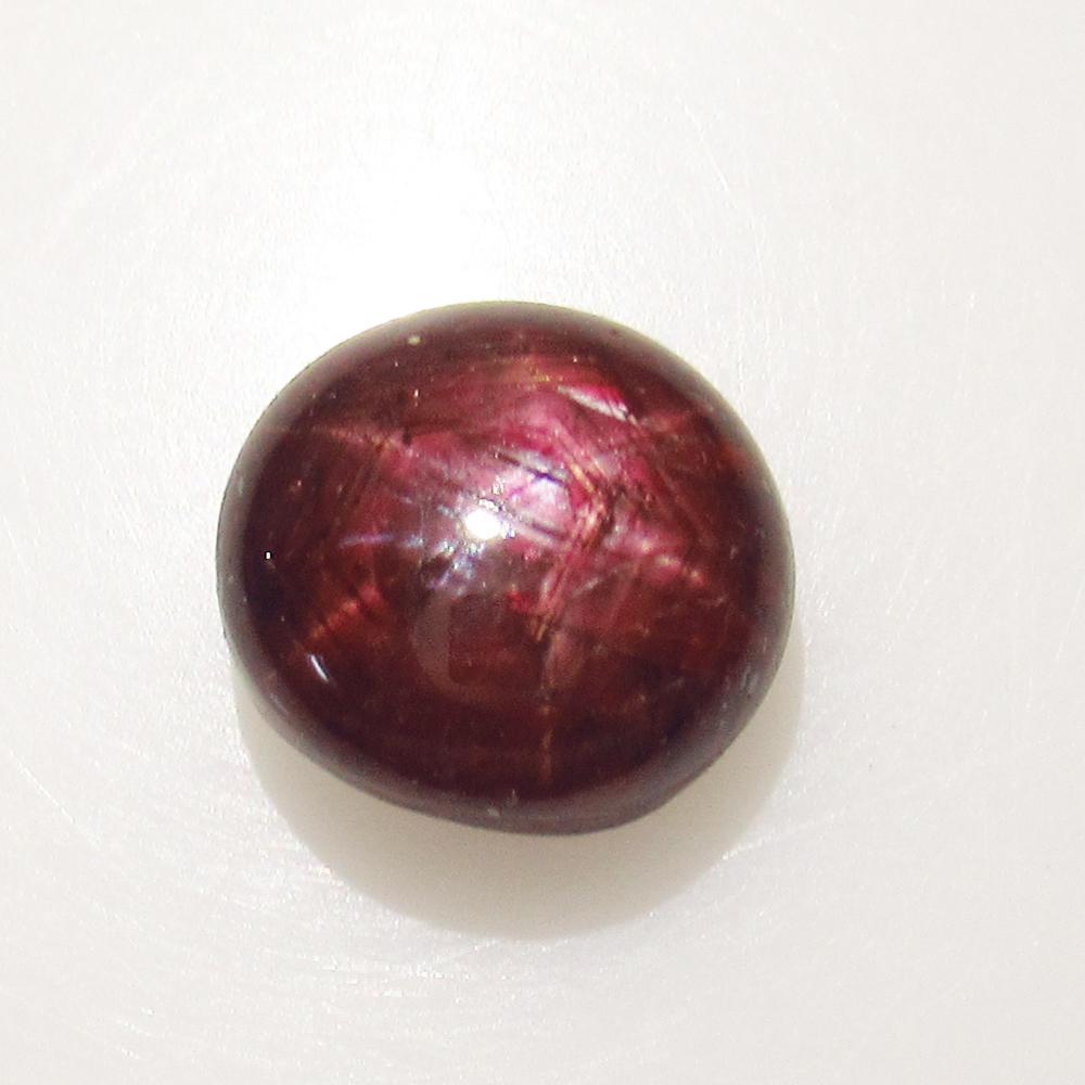 2.77 Ct Natural Six Line Star Ruby: Weight - 2.77 Ct / Size - 7.60 x 7.20 x 4.30 mm / Shape - Oval Cabochon / Color - Deep Purplish Red / Clarity - Opaque / Origin - India / Treatment - None