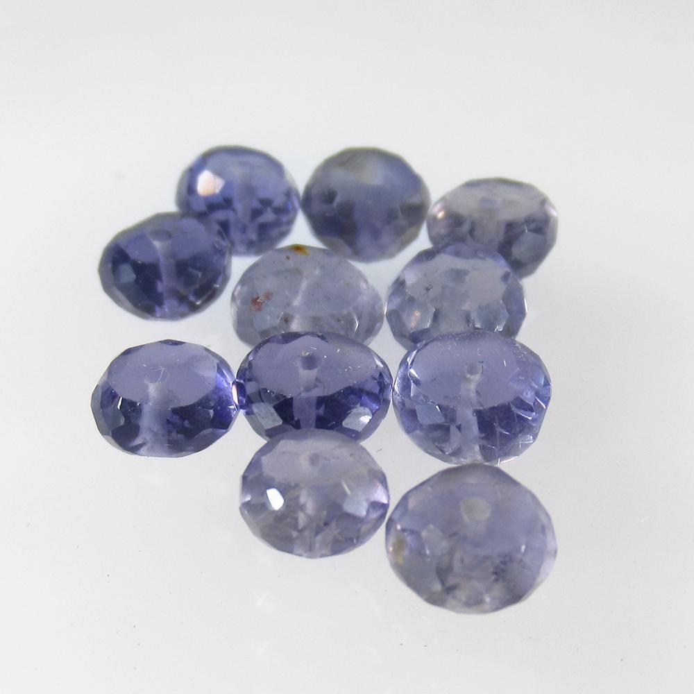 8.05 Ct Natural 11 Drilled Iolite Beads: Weight - 8.05 Ct / Size - 5.50 - 6.00 mm / 11 Pc's / Shape - Drilled Round Beads / Clarity - Transparent / Origin - Nigeria / Treatment - None