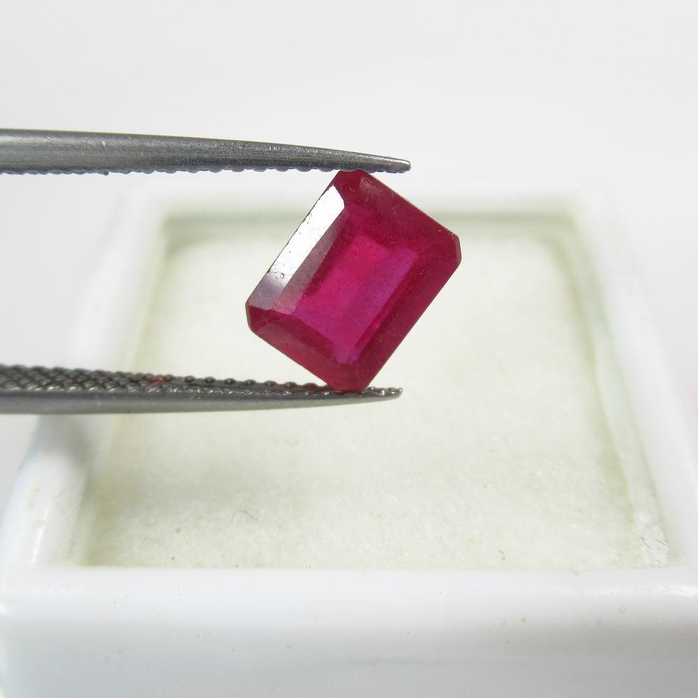 2.00 Ct Natural Red Ruby: Weight - 2.00 Ct / Size- 8.10 x 6.10 x 3.60 mm / Shape - Octagon Cut / Color - Red / Clarity - VS-2 / Origin - Mozambique / Treatment - Heated With Glass Filling