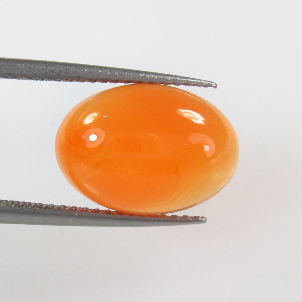 5.12 Ct Natural Carnelian: Weight - 5.12 Ct / Size - 13.90 x 9.90 x 5.00 mm / Shape - Oval Cabochon / Color - Orange / Clarity - Transparent / Origin - Brazil / Treatment - None