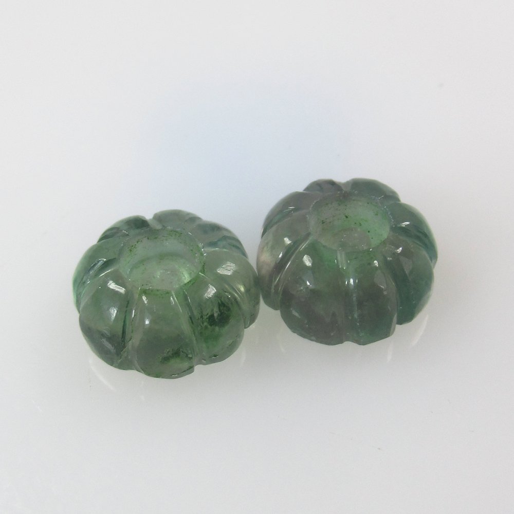 9.08 Ct Natural Green Flourite Carving Pair (1 of 2)