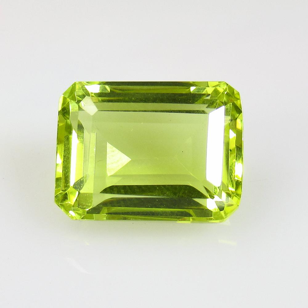 14.18 t Natural Lemon Quartz: Weight - 14.18 Ct / Size - 15.80 x 12.10 x 8.80 mm/ Shape - Octagon Cut / Clarity - VVS / Origin - Brazil / Treatment - None