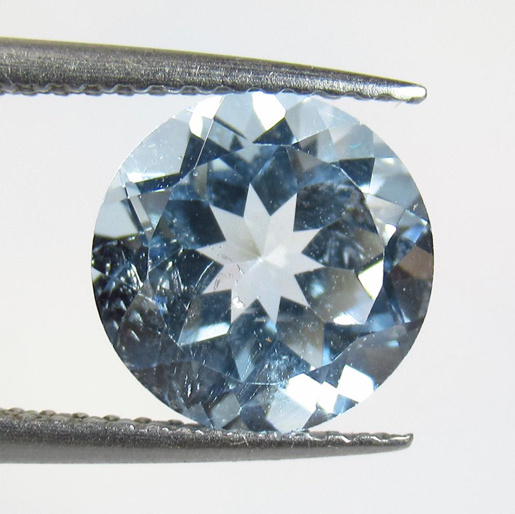 3.30 Ct Natural Blue Topaz: Weight - 3.30 Ct / Size - 9.00 x 9.00 x 5.70mm / Shape - Round Cut / Color - Blue / Clarity - VVS / Origin - Brazil / Treatment - Irradiated