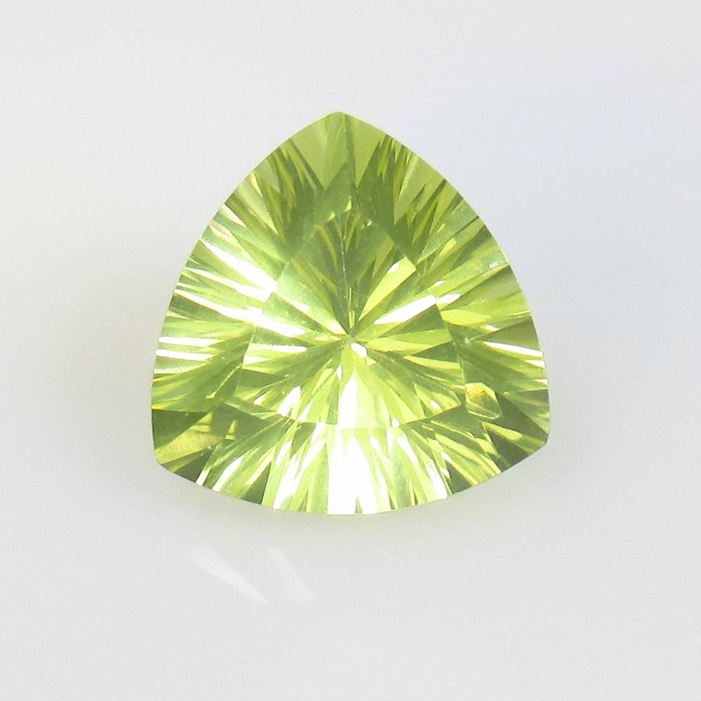 5.22 Ct Natural Lemon Quartz: Weight - 5.22 Ct / Size - 11.90 x 11.90 x 7.90 mm / Good Luster / Top Class Quality / Trillion Concave Cut / Origin - Africa / Hardness - 7.0 / Treatment - None