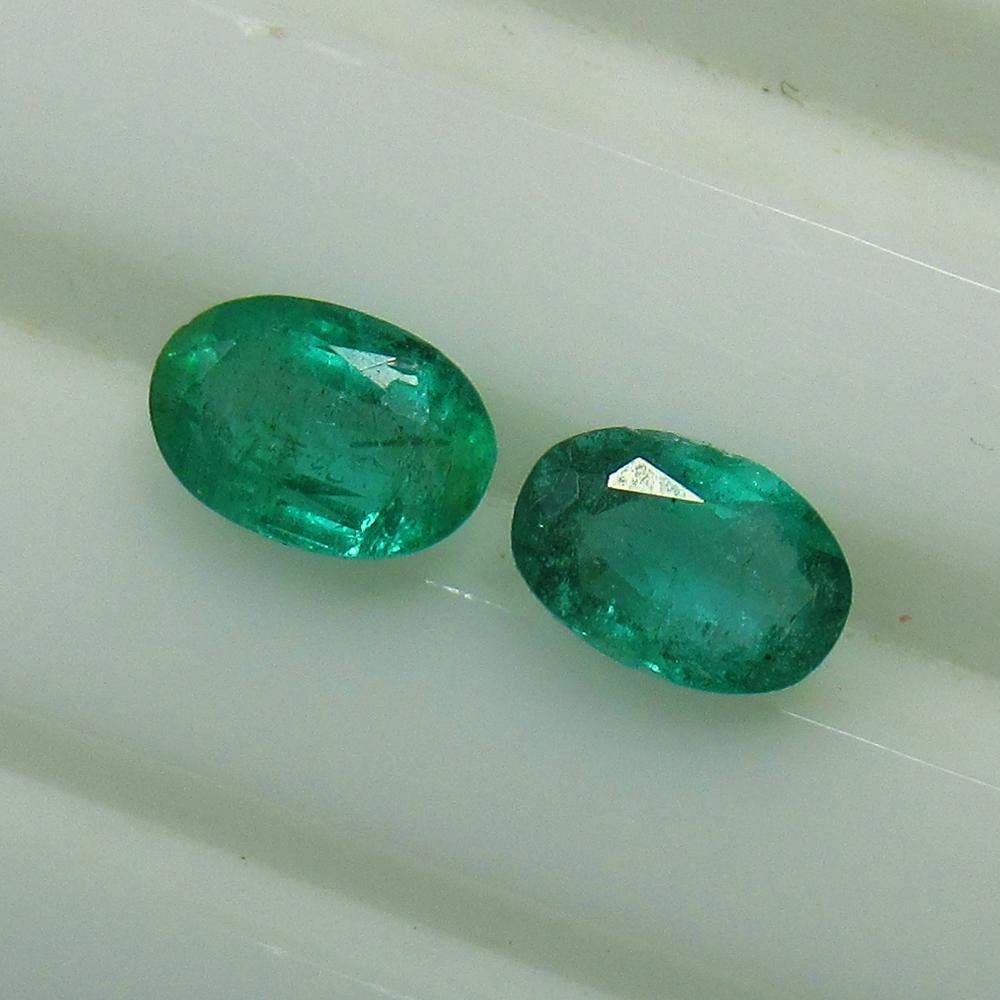 1.08 Ct Natural Emerald Pair (1 of 2)