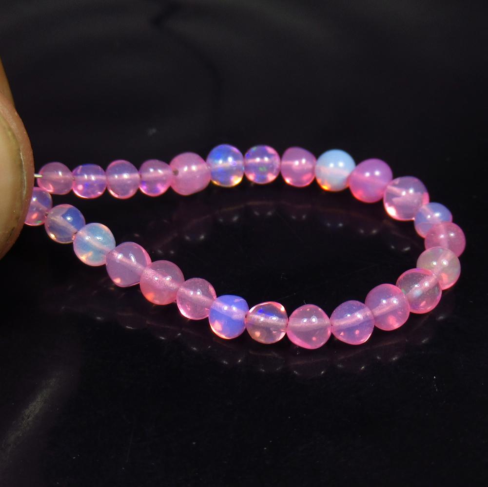 4.02 Ct Natural 26 Drilled Pink Fire Opal Beads (1 of 2)