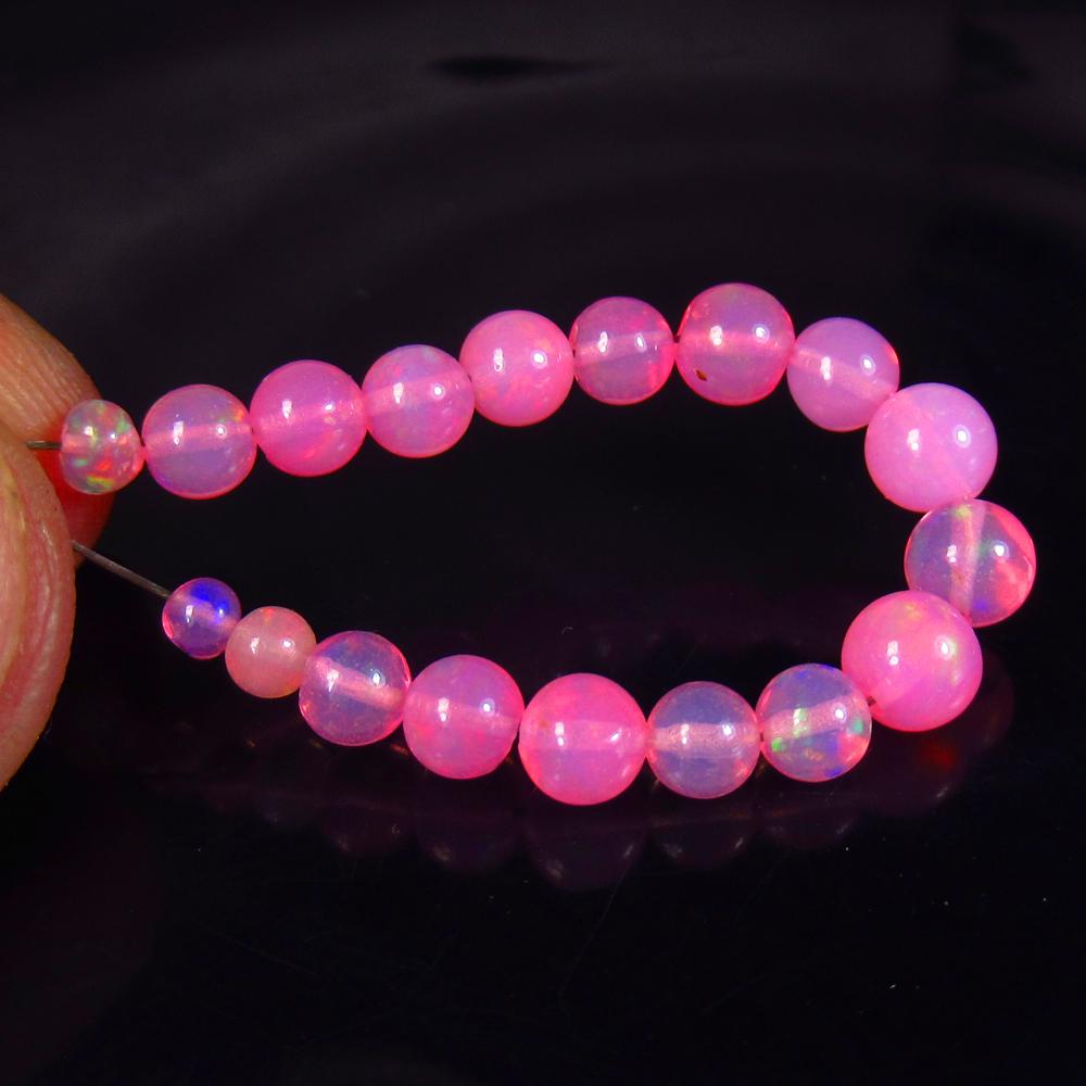 5.36 Ct Natural 18 Drilled Pink Fire Opal Beads (1 of 2)