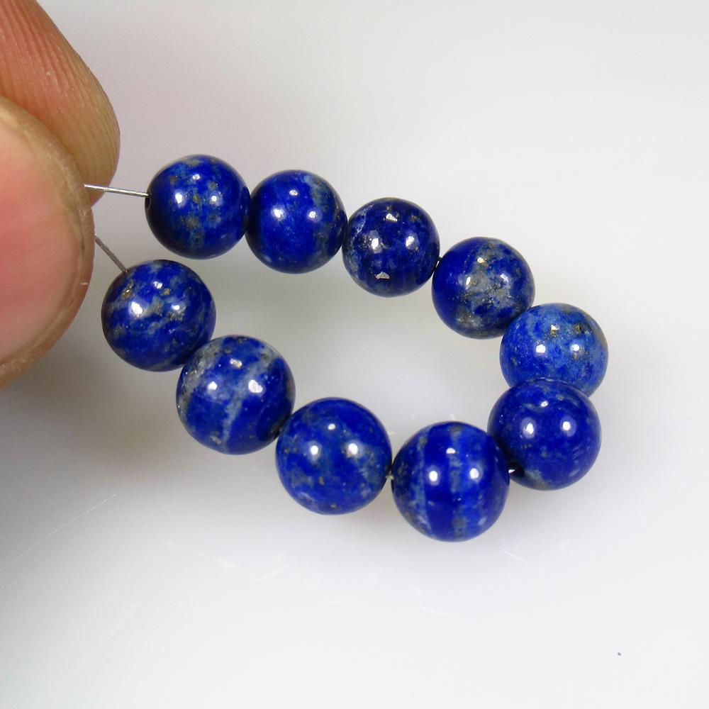 21.42 Ct Natural 10 Drilled Blue Lapis Lazuli Beads (1 of 2)