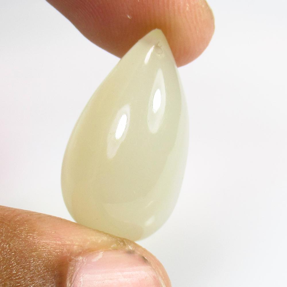 25.33 Ct Natural Moonstone Pear Drop: Weight - 25.33 Ct / Size - 25.00 x 13.00 mm / Excellent Pear Cabochon / Origin - Italy / Hardness - 3.0-4.0 / Treatment - None