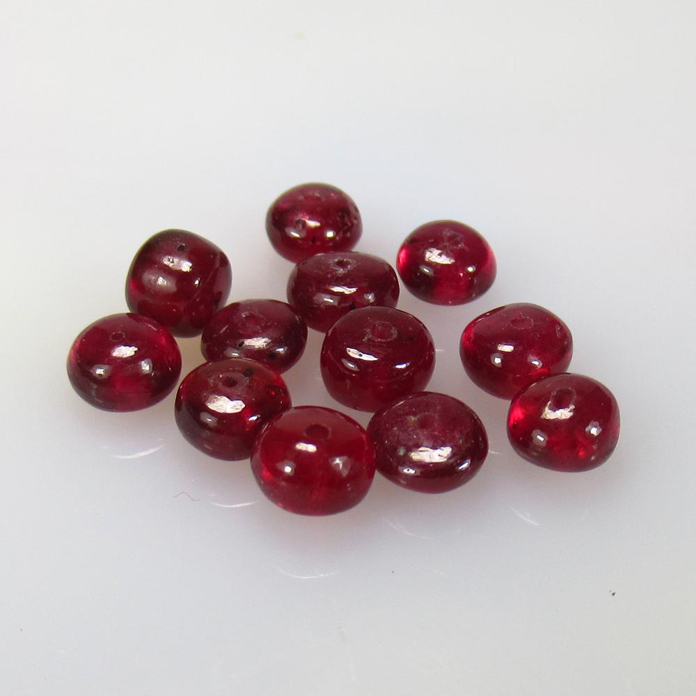 15.04 Ct Natural 12 Drilled Red Ruby Beads (1 of 2)