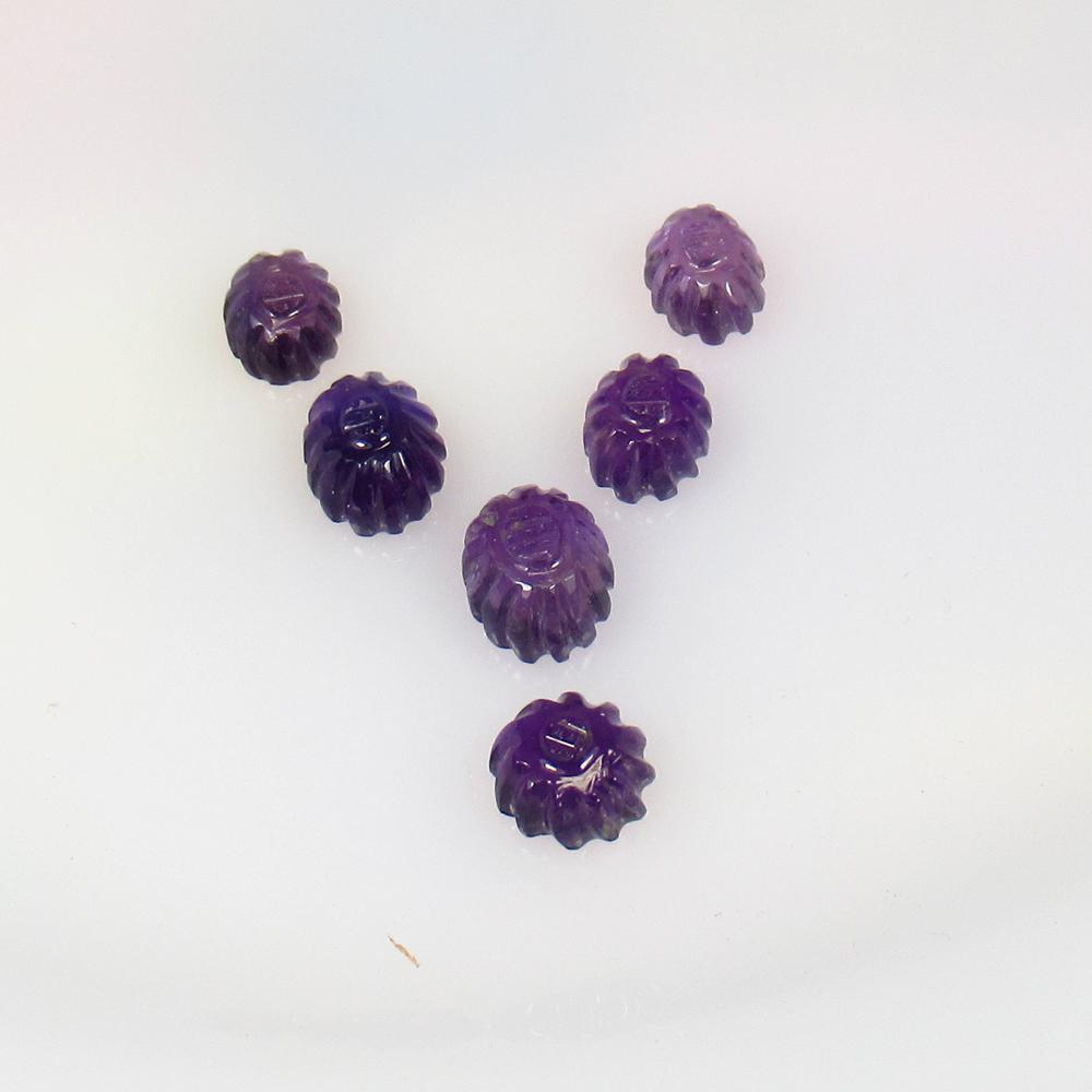 8.90 Ct Natural Purple Amethyst  Carving set (1 of 3)