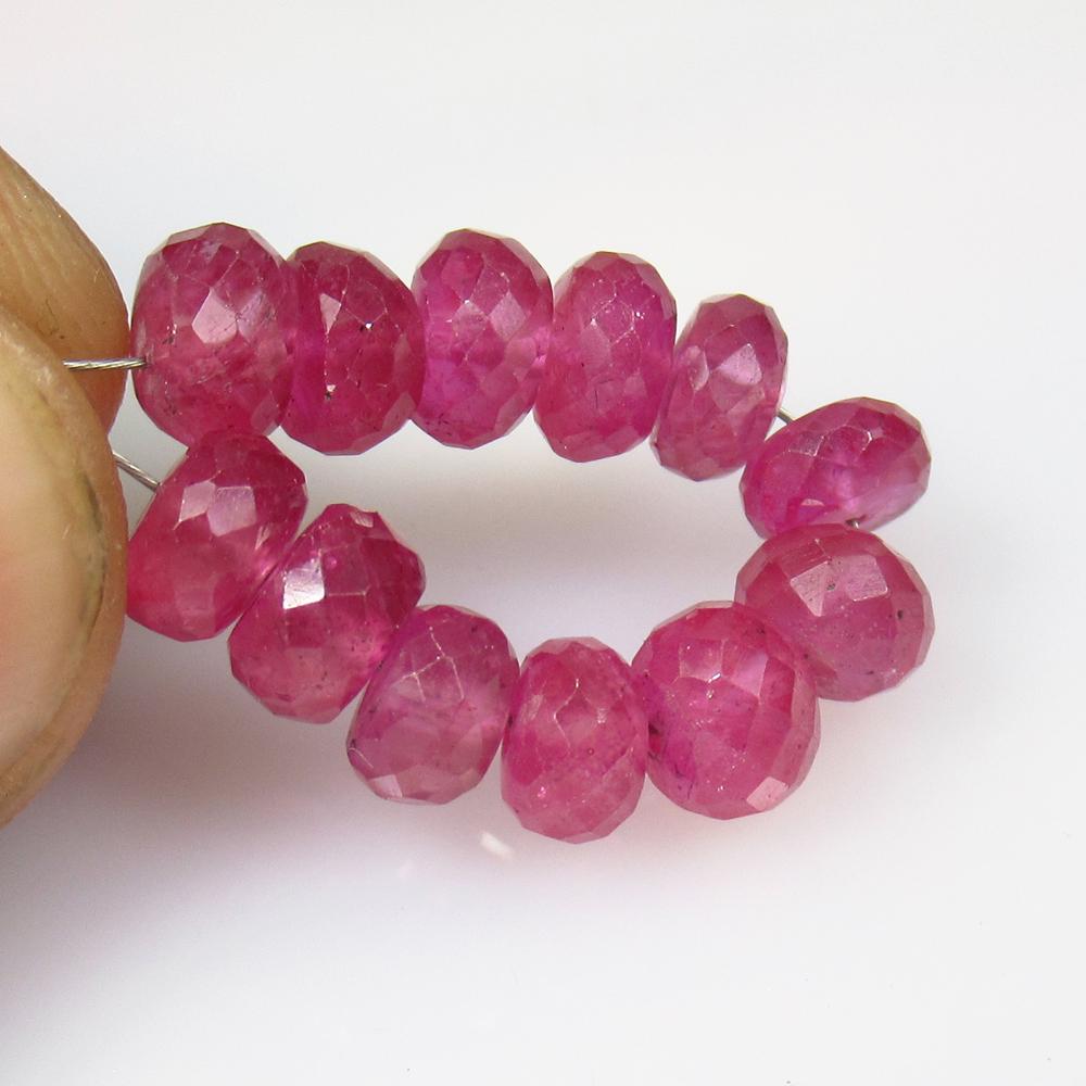 20.74 Ct Natural 12 Drilled Red Ruby Beads (1 of 2)