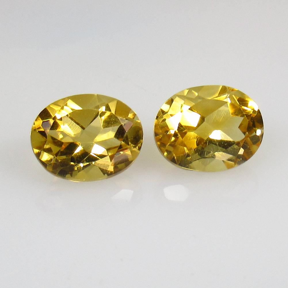 3.89 Ct Natural Yellow Citrine: Weight - 3.89 Ct / Size - 9.00 x 7.00 x 5.70 mm / 2 Pc's / Shape - Oval Cut / Color - Yellow Color / Clarity - VVS / Origin - Brazil / Treatment - None
