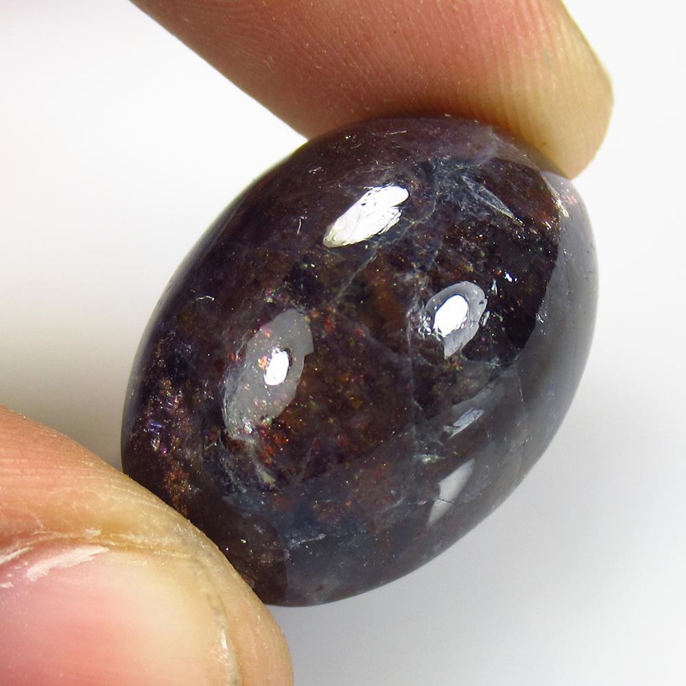 41.92 Ct Natural Sunstone Catseye: Weight - 41.92 Ct / Size - 25.00 x 18.10 x 13.60 mm / Shape - Oval Cabochon / Color - Deep Blue / Clarity - Opaque / Origin - India / Treatment - None