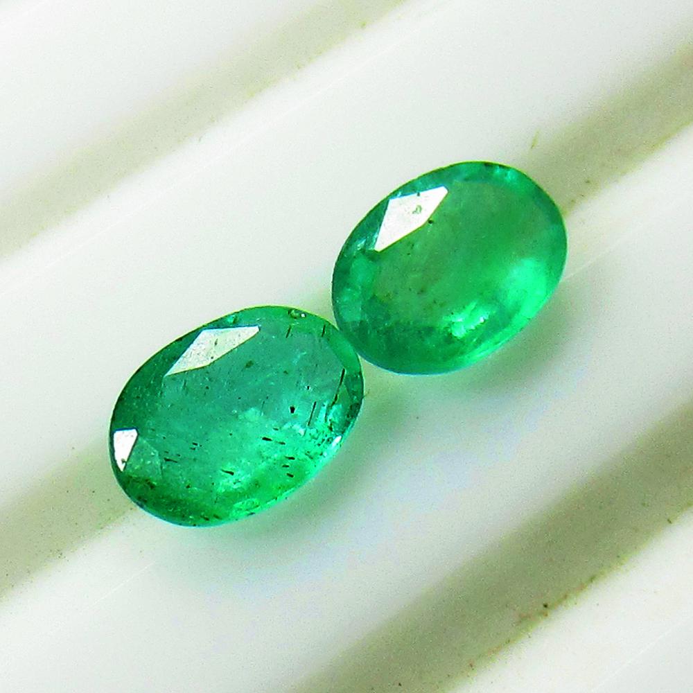 1.24 Ct Natural Emerald Pair (1 of 2)