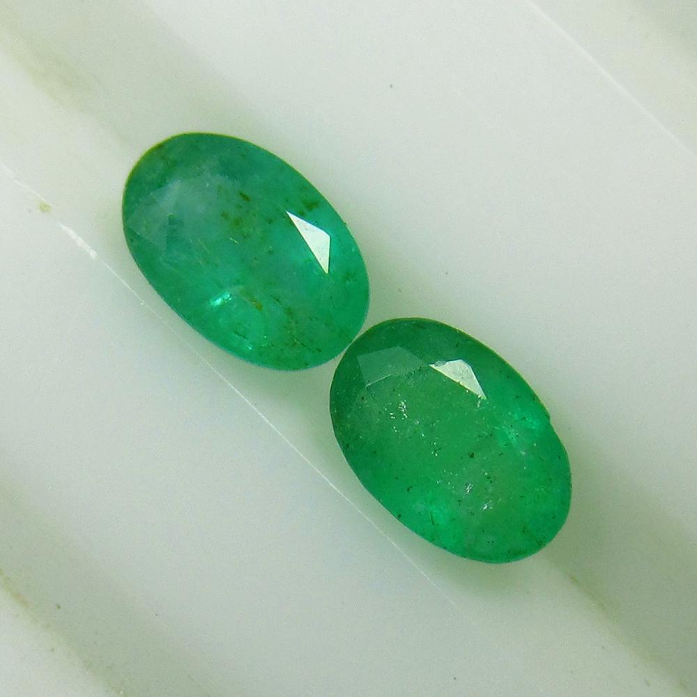0.91 Ct Natural Emerald Pair (1 of 2)