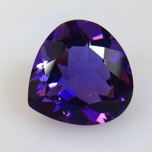 6.28 Ct Natural Purple Amethyst Loose Stone: Weight - 6.28 Ct / Size - 13.00 x 13.00 x 7.40 mm / Shape - Pear Cut / Color - Purple / Clarity - VVS / Origin -Brazil / Treatment - None